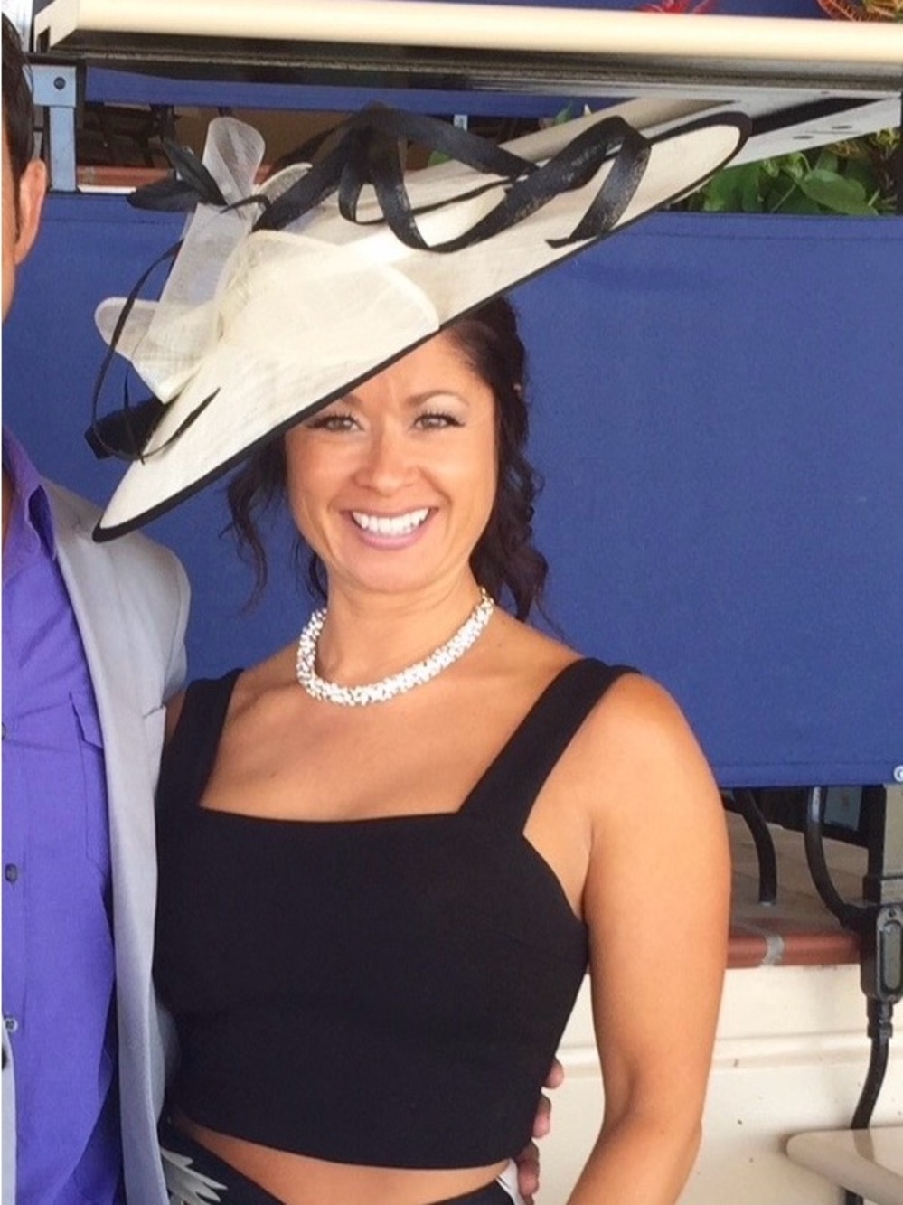 Elegant Black and Ivory Sinamay Fascinator Hat - Kentucky Derby/ Horse Races - Picture 5 of 7
